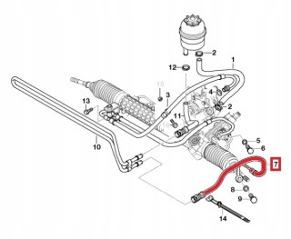 PRZEWÓD WĄŻ WSPOMAGANIA POWROTNY BMW E46 320-330i