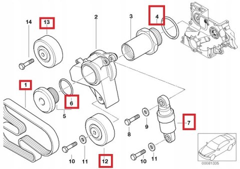 ROLKA NAPINACZA PASEK BMW E46 320d M47