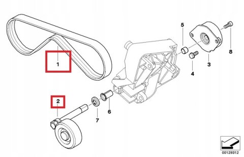 ROLKA NAPINACZA PASEK BMW E46 320d M47
