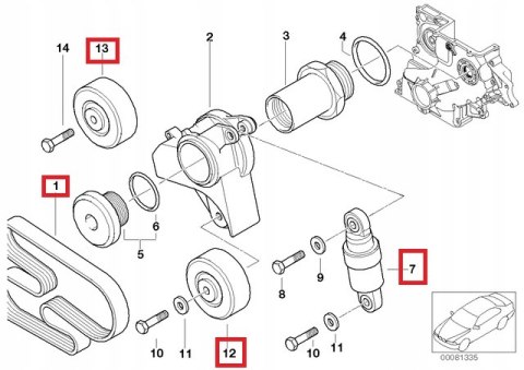ROLKA NAPINACZA PASEK BMW E46 320d M47 ROLKA NAPINACZA PASEK BMW E46 320d M47
