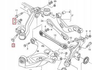 ŚRUBA REGULACYJNA WAHACZA WACHACZ TYŁ AUDI A4 B6 7