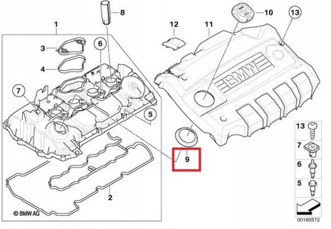 Uszczelka korka wlewu oleju OE BMW 11127567179 Uszczelka korka wlewu oleju OE BMW 11127567179