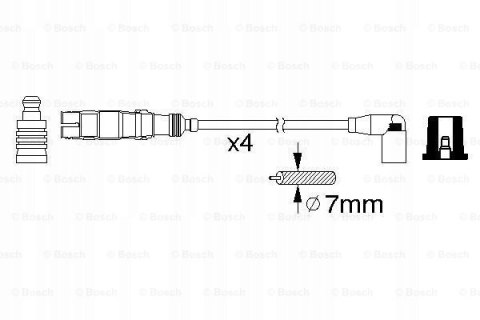 Zestaw przewodów zapłonowych Bosch AUDI A3 A4 B5 B6 B7 1.6 Zestaw przewodów zapłonowych Bosch AUDI A3 A4 B5 B6 B7 1.6