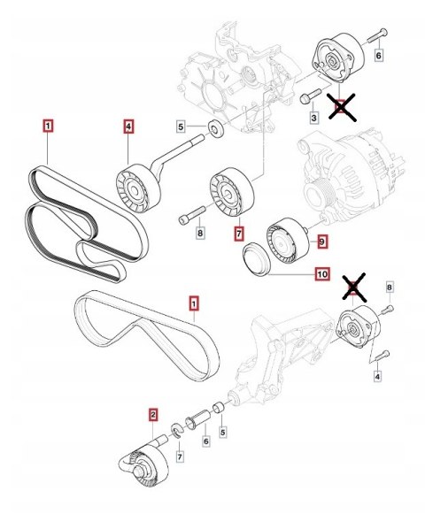 ROLKA PASEK ZESTAW BMW E60 E61 525d 530d xd 535d ROLKA PASEK ZESTAW BMW E60 E61 525d 530d xd 535d