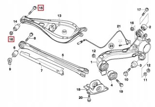 ŚRUBA ŚRUBY WAHACZA WACHACZ TYŁ BMW E36 E46