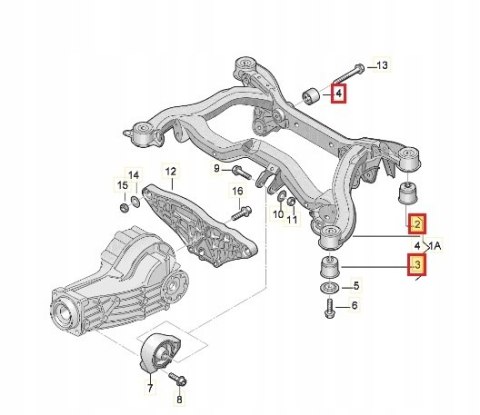 TULEJE BELKI TYŁ WÓZKA ZESTAW AUDI A4 B6 QUATTRO TULEJE BELKI TYŁ WÓZKA ZESTAW AUDI A4 B6 QUATTRO