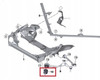 TULEJE TULEJA WAHACZA PRZÓD BMW E81 E87 3 E90 E91