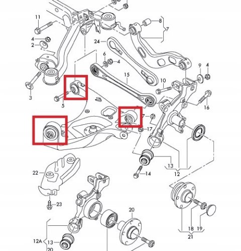 TULEJE WAHACZA TYŁ AUDI A4 B6 2.0 FSI 2.4 3.0 TDI TULEJE WAHACZA TYŁ AUDI A4 B6 2.0 FSI 2.4 3.0 TDI