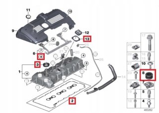 USZCZELKA POKRYWY ZAWOR. BMW E81 E82 E87 130i N52