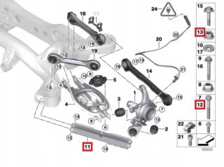 WAHACZ WACHACZ TYŁ ŚRUBY ZESTAW BMW E87 E90 E91