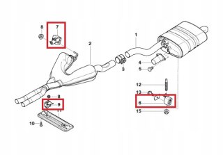 WIESZAKI WYDECHU ZESTAW BMW E39 M54 OE 18201435348