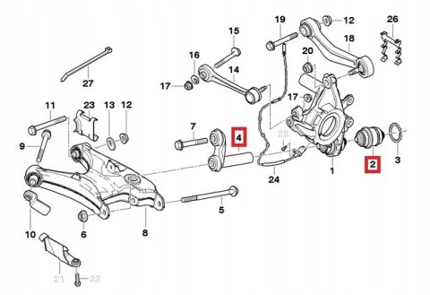ZESTAW NAPRAWCZY ZAWIESZENIA TYŁ BMW E39 E60 E61 ZESTAW NAPRAWCZY ZAWIESZENIA TYŁ BMW E39 E60 E61