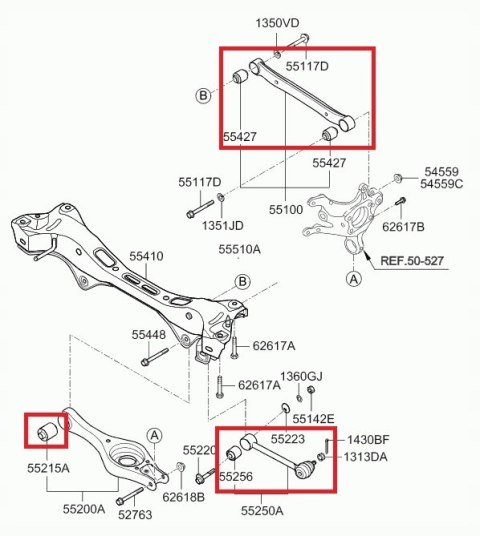ZESTAW ZAWIESZENIA TYŁ TYLNEGO WAHACZE HYUNDAI i30 ZESTAW ZAWIESZENIA TYŁ TYLNEGO WAHACZE HYUNDAI i30