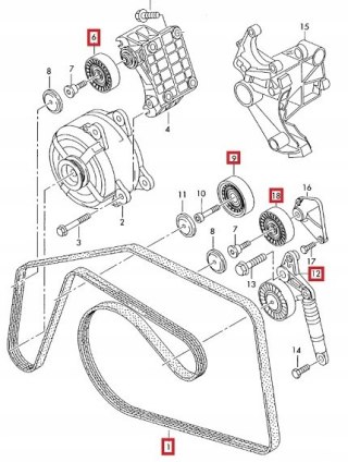 PASEK 6PK2490 NAPINACZ ROLKA AUDI A6 C6 2.7 TDI