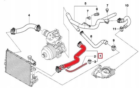 PRZEWÓD CHŁODNICY BMW E39 M57 OE 11537785018 PRZEWÓD CHŁODNICY BMW E39 M57 OE 11537785018