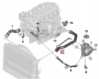 PRZEWÓD WĄŻ CHŁODNICY GÓRNY BMW E90 E91 330xd 335d