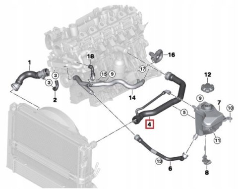 PRZEWÓD WĄŻ CHŁODNICY GÓRNY BMW E90 E91 330xd 335d PRZEWÓD WĄŻ CHŁODNICY GÓRNY BMW E90 E91 330xd 335d