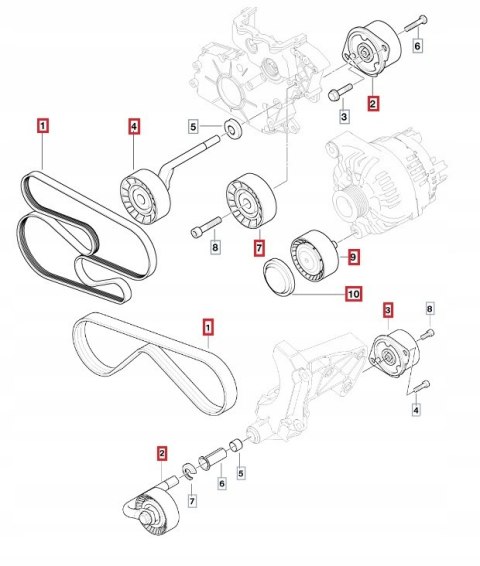ROLKA NAPINACZ PASEK ZESTAW BMW E60 E61 525d 530d ROLKA NAPINACZ PASEK ZESTAW BMW E60 E61 525d 530d