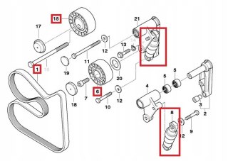 ROLKA NAPINACZA PASEK GATES ZESTAW BMW E60 E61 M54