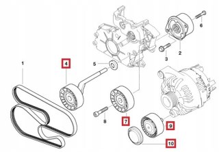 ROLKA NAPINACZA ROLKI ZESTAW BMW E60 E61 525 535d
