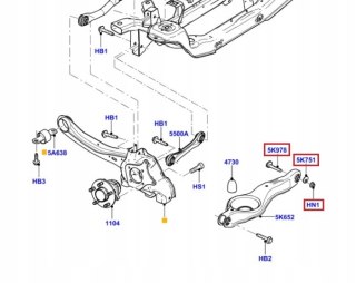 ŚRUBA MIMOŚRODOW REGULACYJNA WAHACZ TYŁ FORD FOCUS