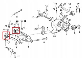 TULEJA TULEJE WAHACZA TYŁ TYLNEGO BMW 5 E39 SEDAN