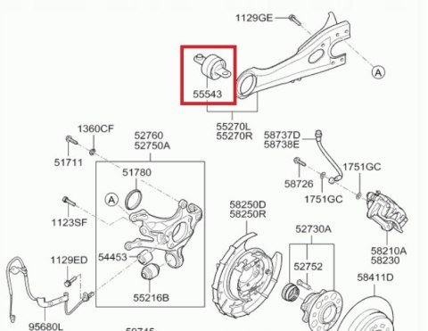 TULEJA WAHACZA TYŁ 2 SZT HYUNDAI i30 KIA CEE'D TULEJA WAHACZA TYŁ 2 SZT HYUNDAI i30 KIA CEE'D